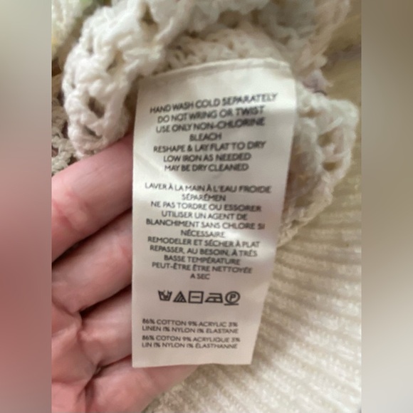 Anthropologie Klaas Jonkman Multicolor Mesh stitch crew neck sweater Medium - Picture 14 of 15